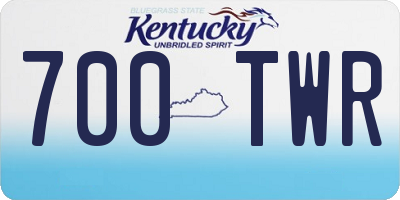 KY license plate 700TWR
