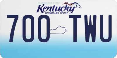 KY license plate 700TWU