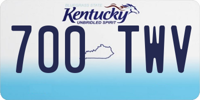 KY license plate 700TWV