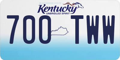 KY license plate 700TWW