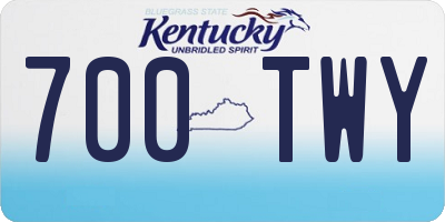 KY license plate 700TWY