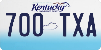 KY license plate 700TXA
