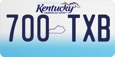 KY license plate 700TXB