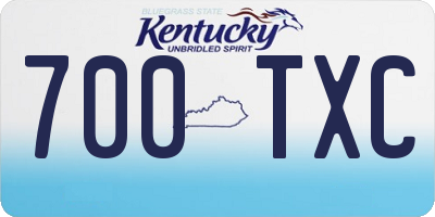 KY license plate 700TXC