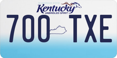 KY license plate 700TXE