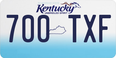 KY license plate 700TXF