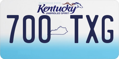 KY license plate 700TXG