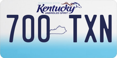 KY license plate 700TXN
