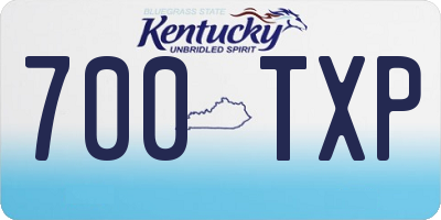 KY license plate 700TXP