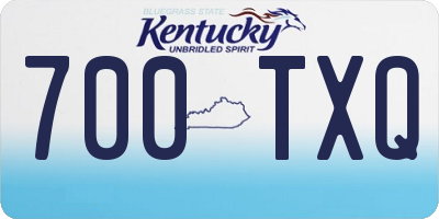 KY license plate 700TXQ