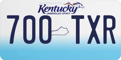 KY license plate 700TXR