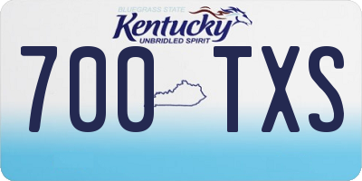 KY license plate 700TXS