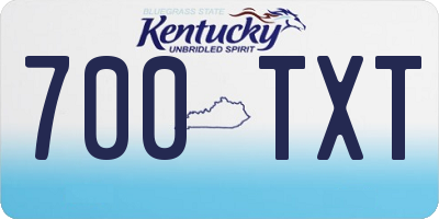 KY license plate 700TXT
