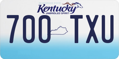 KY license plate 700TXU