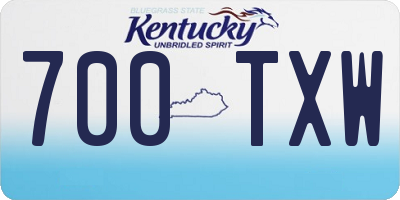KY license plate 700TXW