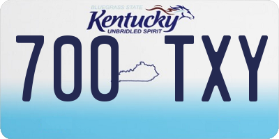 KY license plate 700TXY