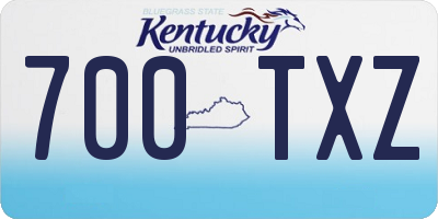 KY license plate 700TXZ