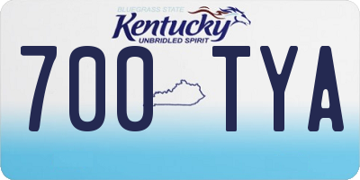 KY license plate 700TYA