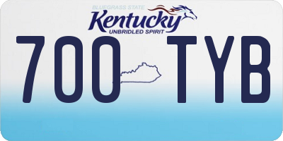 KY license plate 700TYB