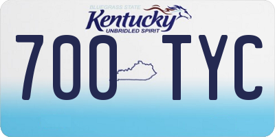 KY license plate 700TYC
