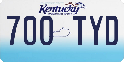 KY license plate 700TYD