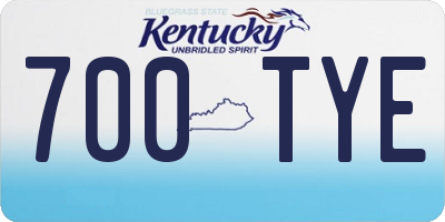 KY license plate 700TYE