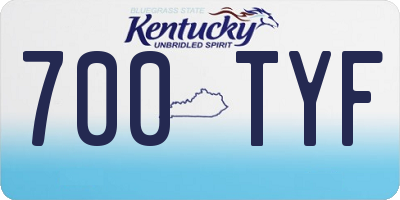 KY license plate 700TYF