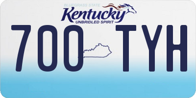 KY license plate 700TYH