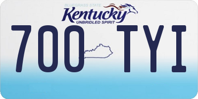 KY license plate 700TYI