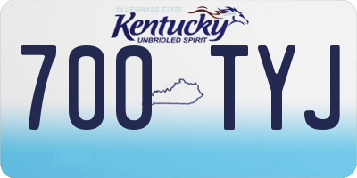 KY license plate 700TYJ