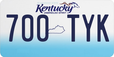 KY license plate 700TYK