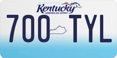 KY license plate 700TYL