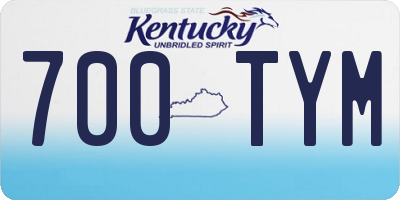 KY license plate 700TYM