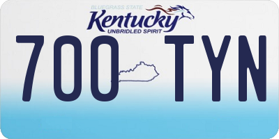 KY license plate 700TYN