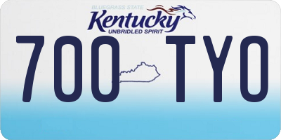 KY license plate 700TYO