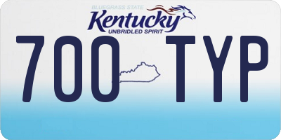 KY license plate 700TYP