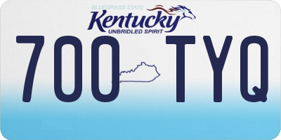 KY license plate 700TYQ