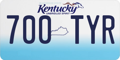 KY license plate 700TYR