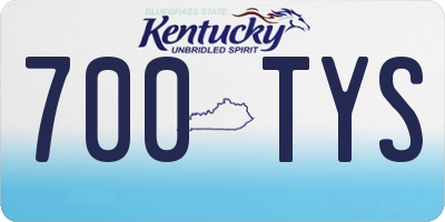 KY license plate 700TYS