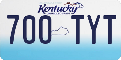 KY license plate 700TYT