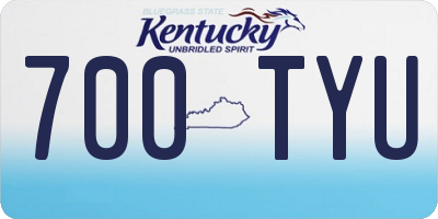 KY license plate 700TYU