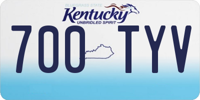 KY license plate 700TYV