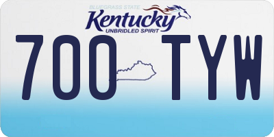 KY license plate 700TYW