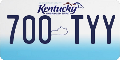 KY license plate 700TYY