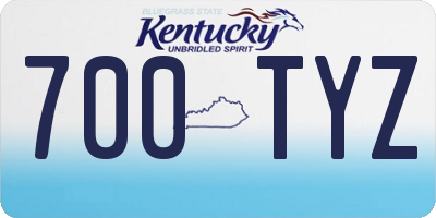 KY license plate 700TYZ