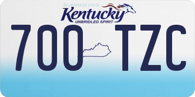 KY license plate 700TZC