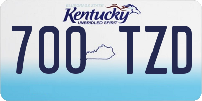 KY license plate 700TZD