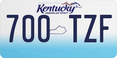KY license plate 700TZF