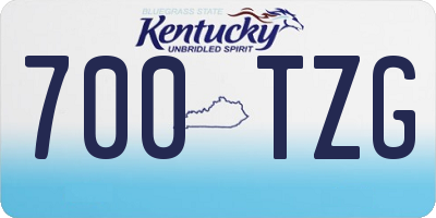 KY license plate 700TZG