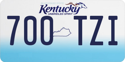 KY license plate 700TZI